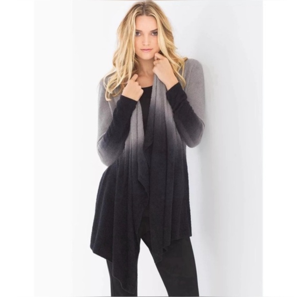 Barefoot Dreams Calypso Cardigan S/M Ombre‎ Navy Blue Gray Cozychic Lite